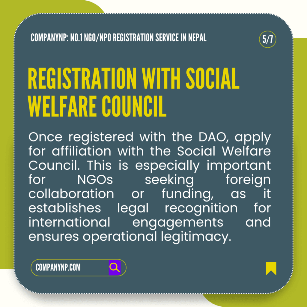 NGO Registration with Social Welfare Council