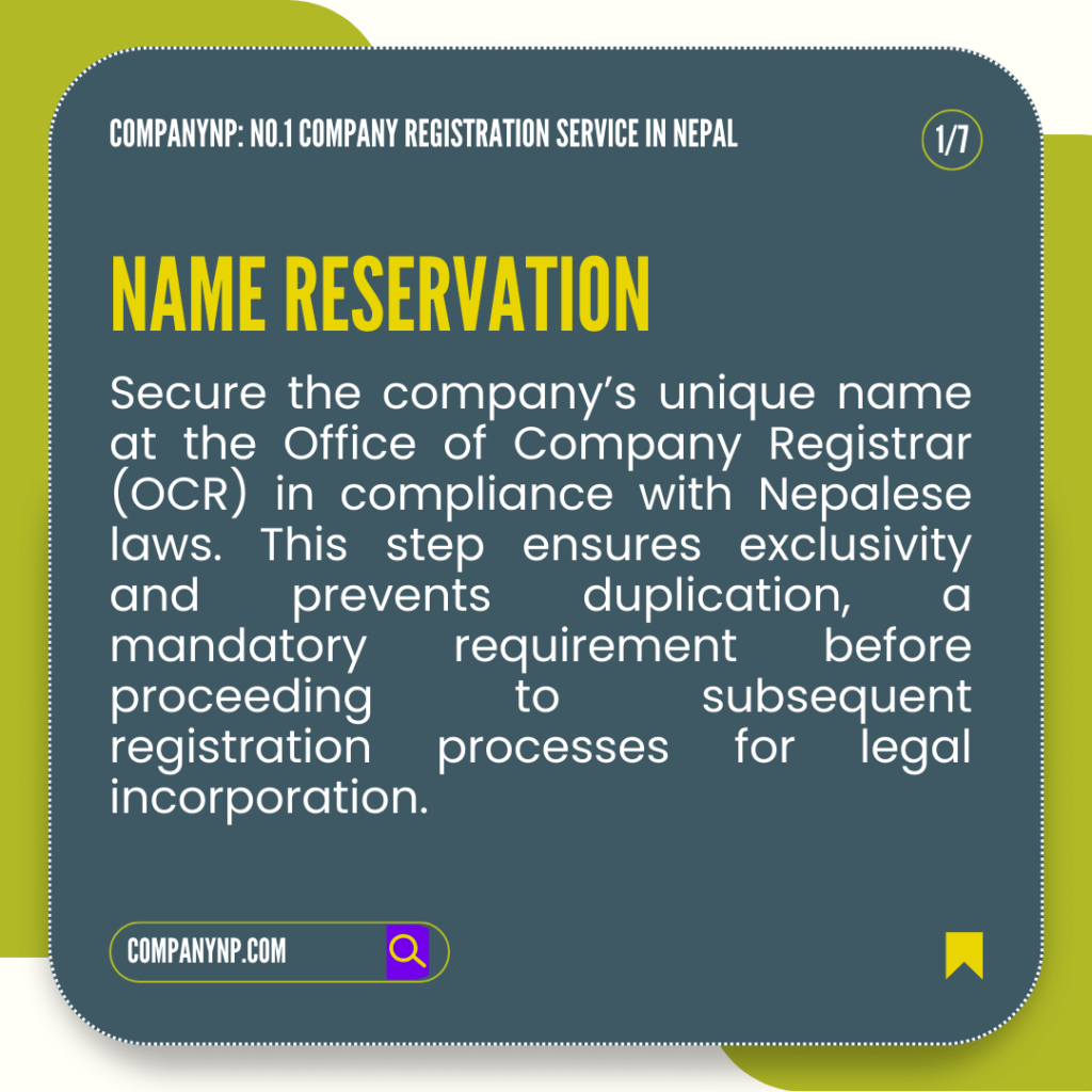 Name Reservation of Real Estate Company