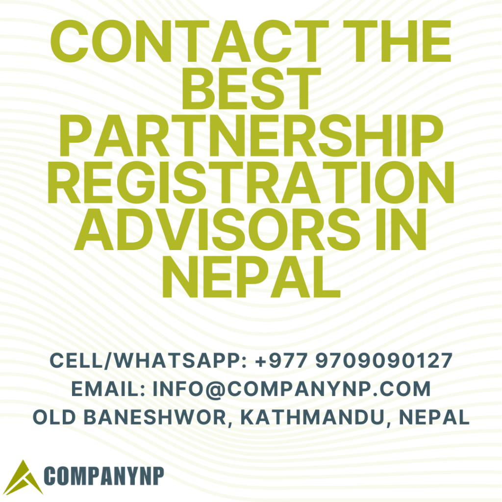 Contact for Partnership Company Registration Advisor in Nepal