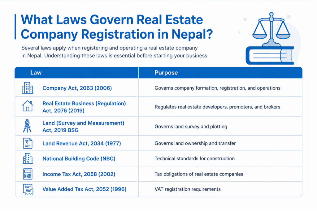 What Laws Govern Real Estate Company Registration in Nepal?