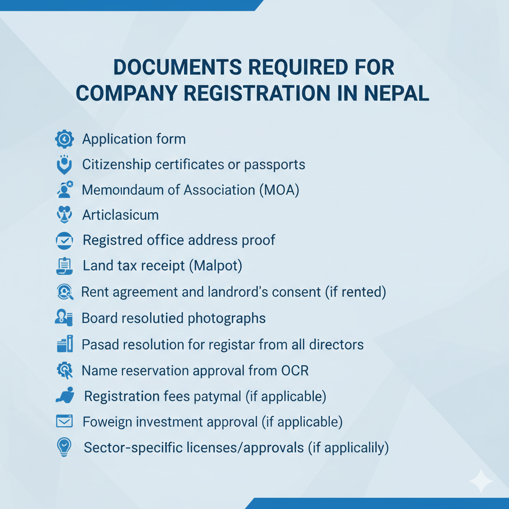 Documents required for company registration in nepal 